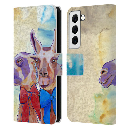 Jody Wright Animals Lovely Llamas Leather Book Wallet Case Cover For Samsung Galaxy S22 5G