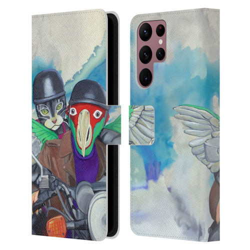 Jody Wright Animals Bikers Different Strokes Leather Book Wallet Case Cover For Samsung Galaxy S22 Ultra 5G