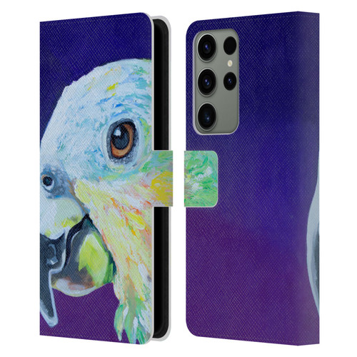 Jody Wright Animals Here's Looking At You Leather Book Wallet Case Cover For Samsung Galaxy S23 Ultra 5G