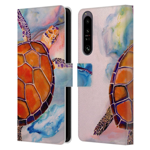 Jody Wright Animals Tranquility Sea Turtle Leather Book Wallet Case Cover For Sony Xperia 1 IV