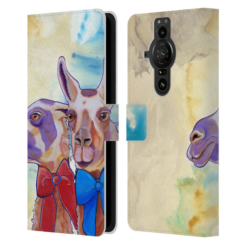 Jody Wright Animals Lovely Llamas Leather Book Wallet Case Cover For Sony Xperia Pro-I