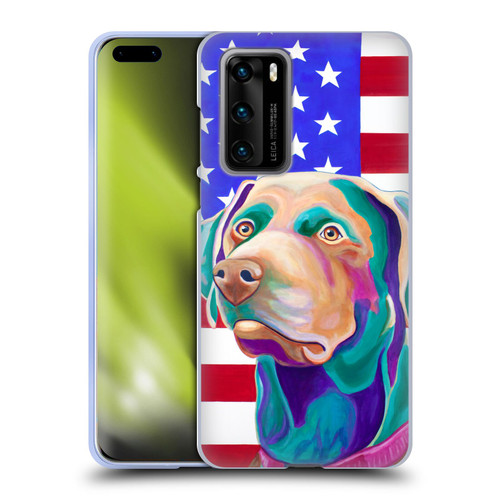 Jody Wright Dog And Cat Collection US Flag Soft Gel Case for Huawei P40 5G