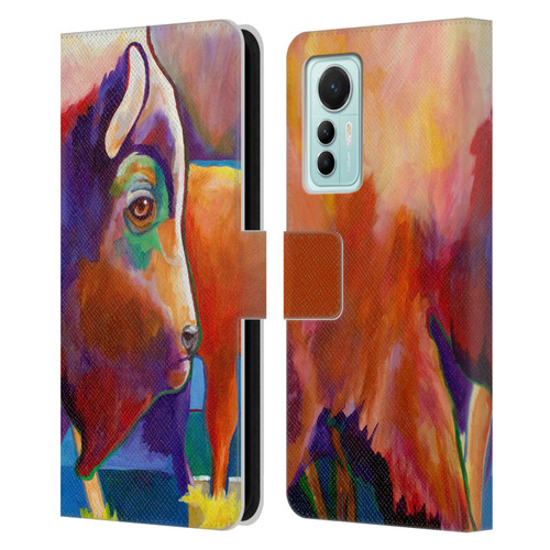 Jody Wright Animals Bison Leather Book Wallet Case Cover For Xiaomi 12 Lite