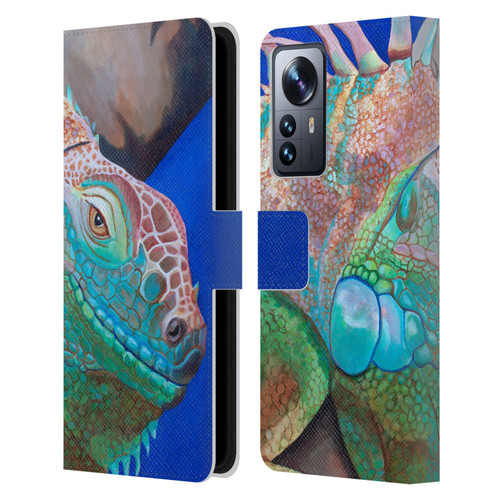 Jody Wright Animals Iguana Attitude Leather Book Wallet Case Cover For Xiaomi 12 Pro