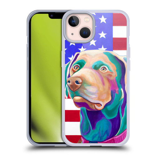 Jody Wright Dog And Cat Collection US Flag Soft Gel Case for Apple iPhone 13