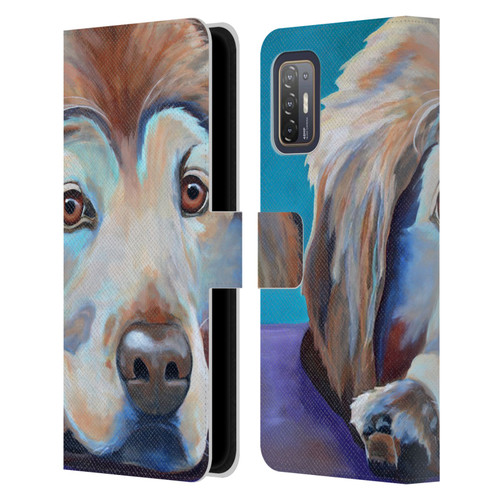 Jody Wright Dog And Cat Collection A Little Rest & Relaxation Leather Book Wallet Case Cover For HTC Desire 21 Pro 5G