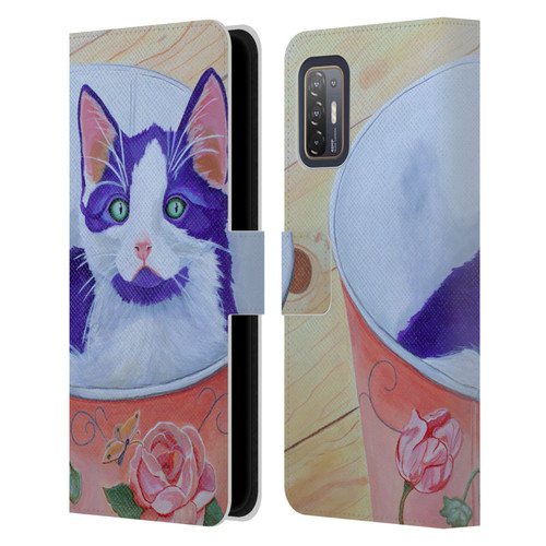 Jody Wright Dog And Cat Collection Bucket Of Love Leather Book Wallet Case Cover For HTC Desire 21 Pro 5G