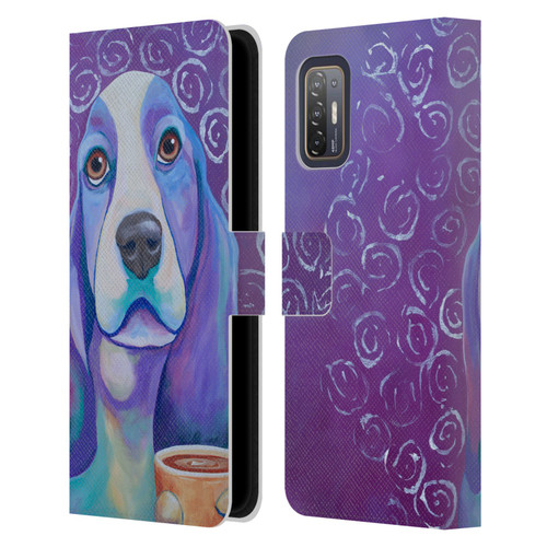Jody Wright Dog And Cat Collection Caffeine Is Mandatory Leather Book Wallet Case Cover For HTC Desire 21 Pro 5G