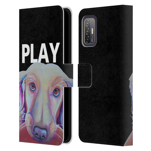 Jody Wright Dog And Cat Collection Playful Leather Book Wallet Case Cover For HTC Desire 21 Pro 5G