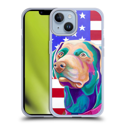 Jody Wright Dog And Cat Collection US Flag Soft Gel Case for Apple iPhone 14