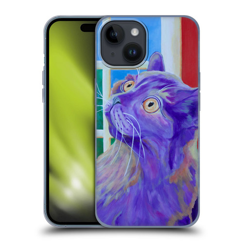 Jody Wright Dog And Cat Collection Just Outside The Window Soft Gel Case for Apple iPhone 15