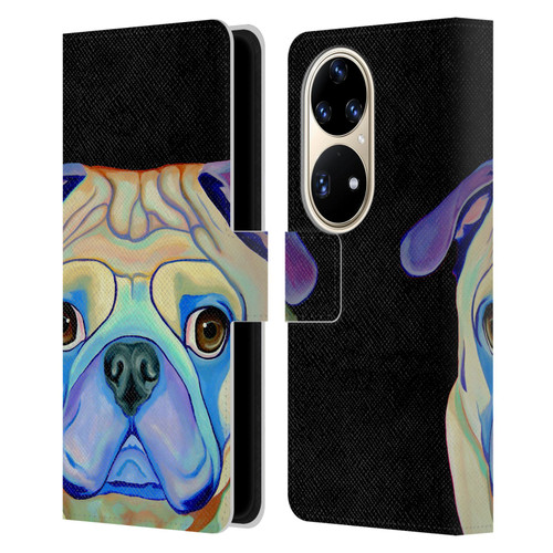 Jody Wright Dog And Cat Collection Pug Leather Book Wallet Case Cover For Huawei P50 Pro