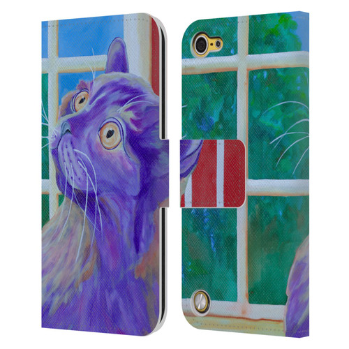 Jody Wright Dog And Cat Collection Just Outside The Window Leather Book Wallet Case Cover For Apple iPod Touch 5G 5th Gen