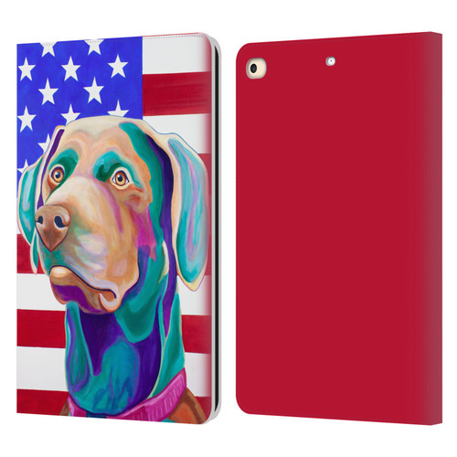 Jody Wright Dog And Cat Collection US Flag Leather Book Wallet Case Cover For Apple iPad 9.7 2017 / iPad 9.7 2018