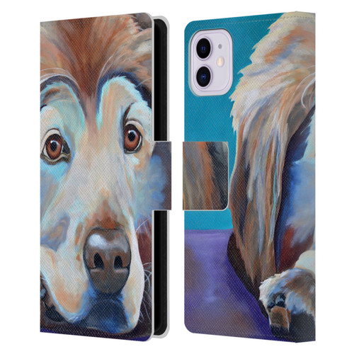 Jody Wright Dog And Cat Collection A Little Rest & Relaxation Leather Book Wallet Case Cover For Apple iPhone 11