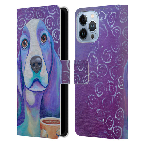 Jody Wright Dog And Cat Collection Caffeine Is Mandatory Leather Book Wallet Case Cover For Apple iPhone 13 Pro Max
