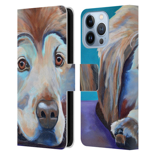 Jody Wright Dog And Cat Collection A Little Rest & Relaxation Leather Book Wallet Case Cover For Apple iPhone 13 Pro