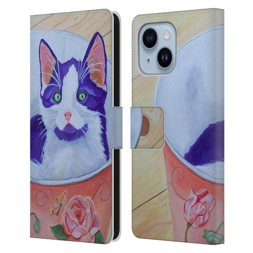 Jody Wright Dog And Cat Collection Bucket Of Love Leather Book Wallet Case Cover For Apple iPhone 14 Plus