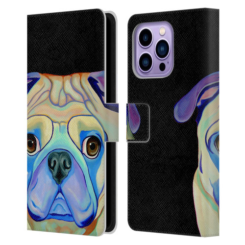 Jody Wright Dog And Cat Collection Pug Leather Book Wallet Case Cover For Apple iPhone 14 Pro Max