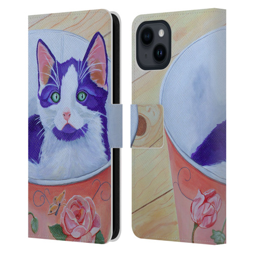 Jody Wright Dog And Cat Collection Bucket Of Love Leather Book Wallet Case Cover For Apple iPhone 15