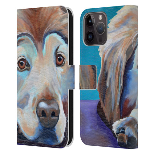 Jody Wright Dog And Cat Collection A Little Rest & Relaxation Leather Book Wallet Case Cover For Apple iPhone 15 Pro Max