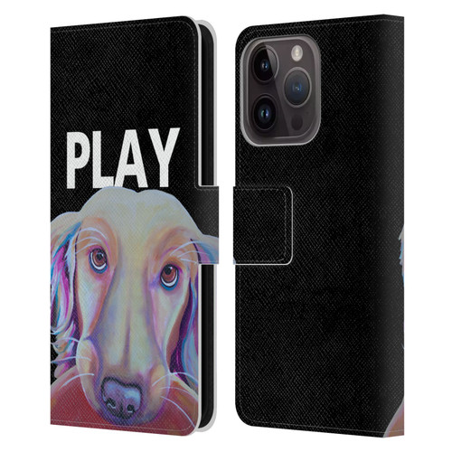 Jody Wright Dog And Cat Collection Playful Leather Book Wallet Case Cover For Apple iPhone 15 Pro