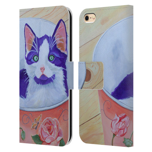 Jody Wright Dog And Cat Collection Bucket Of Love Leather Book Wallet Case Cover For Apple iPhone 6 / iPhone 6s