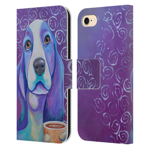 Jody Wright Dog And Cat Collection Caffeine Is Mandatory Leather Book Wallet Case Cover For Apple iPhone 7 / 8 / SE 2020 & 2022