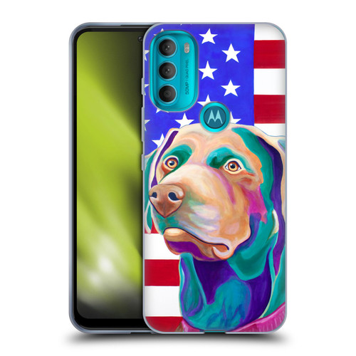 Jody Wright Dog And Cat Collection US Flag Soft Gel Case for Motorola Moto G71 5G