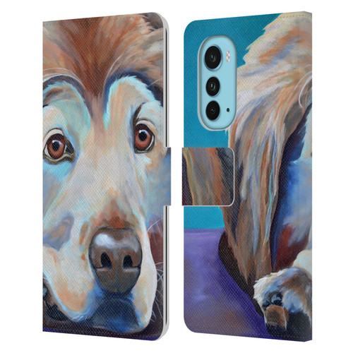 Jody Wright Dog And Cat Collection A Little Rest & Relaxation Leather Book Wallet Case Cover For Motorola Edge (2022)