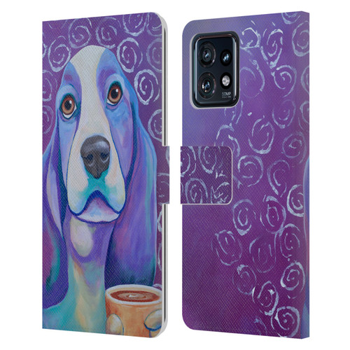 Jody Wright Dog And Cat Collection Caffeine Is Mandatory Leather Book Wallet Case Cover For Motorola Moto Edge 40 Pro