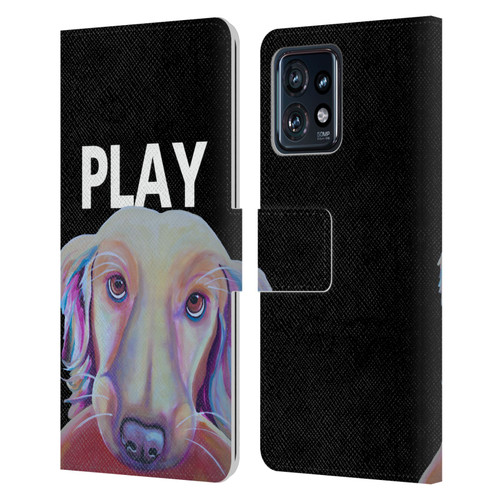 Jody Wright Dog And Cat Collection Playful Leather Book Wallet Case Cover For Motorola Moto Edge 40 Pro