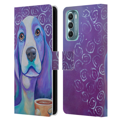 Jody Wright Dog And Cat Collection Caffeine Is Mandatory Leather Book Wallet Case Cover For Motorola Moto G Stylus 5G (2022)