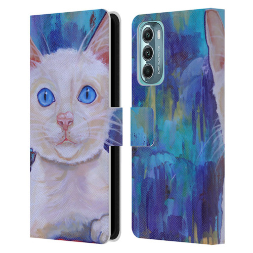 Jody Wright Dog And Cat Collection Pretty Blue Eyes Leather Book Wallet Case Cover For Motorola Moto G Stylus 5G (2022)