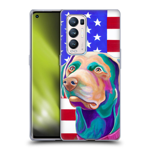 Jody Wright Dog And Cat Collection US Flag Soft Gel Case for OPPO Find X3 Neo / Reno5 Pro+ 5G