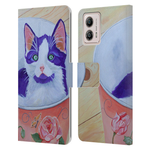 Jody Wright Dog And Cat Collection Bucket Of Love Leather Book Wallet Case Cover For Motorola Moto G53 5G