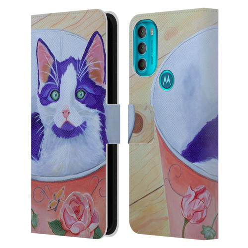 Jody Wright Dog And Cat Collection Bucket Of Love Leather Book Wallet Case Cover For Motorola Moto G71 5G