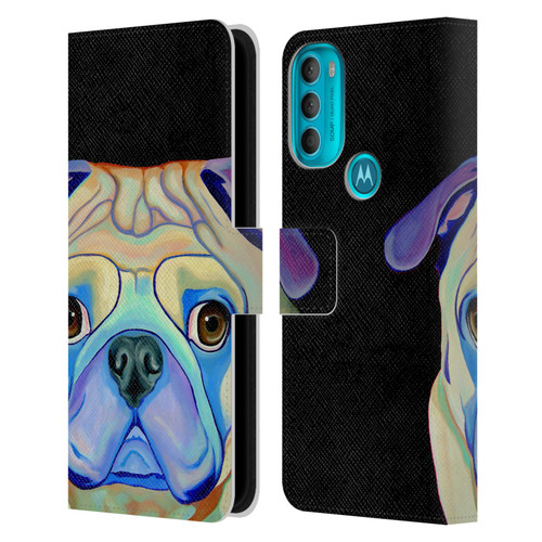 Jody Wright Dog And Cat Collection Pug Leather Book Wallet Case Cover For Motorola Moto G71 5G