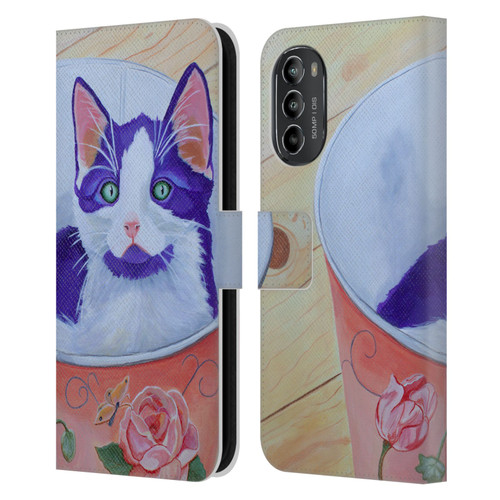 Jody Wright Dog And Cat Collection Bucket Of Love Leather Book Wallet Case Cover For Motorola Moto G82 5G