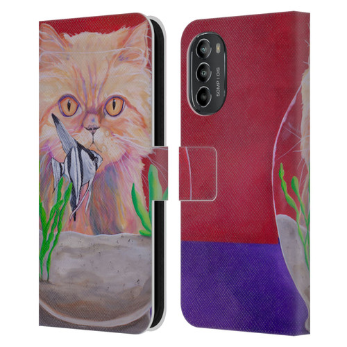 Jody Wright Dog And Cat Collection Infinite Possibilities Leather Book Wallet Case Cover For Motorola Moto G82 5G