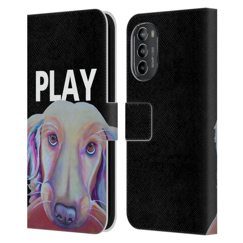 Jody Wright Dog And Cat Collection Playful Leather Book Wallet Case Cover For Motorola Moto G82 5G