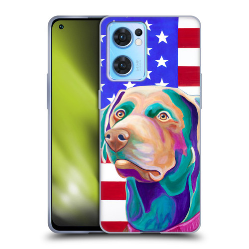 Jody Wright Dog And Cat Collection US Flag Soft Gel Case for OPPO Reno7 5G / Find X5 Lite