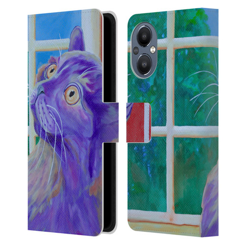 Jody Wright Dog And Cat Collection Just Outside The Window Leather Book Wallet Case Cover For OnePlus Nord N20 5G