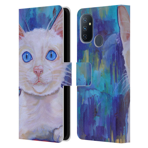 Jody Wright Dog And Cat Collection Pretty Blue Eyes Leather Book Wallet Case Cover For OnePlus Nord N100