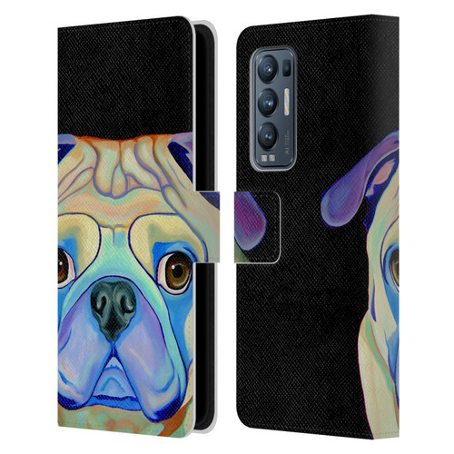 Jody Wright Dog And Cat Collection Pug Leather Book Wallet Case Cover For OPPO Find X3 Neo / Reno5 Pro+ 5G