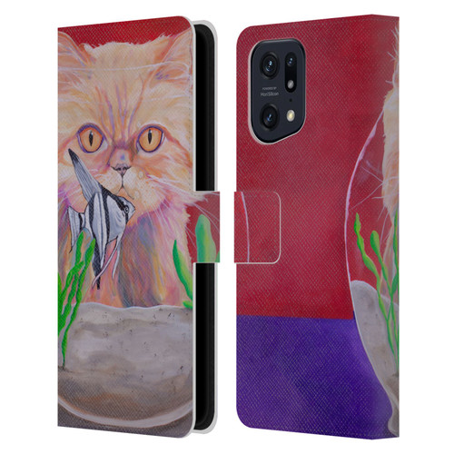 Jody Wright Dog And Cat Collection Infinite Possibilities Leather Book Wallet Case Cover For OPPO Find X5