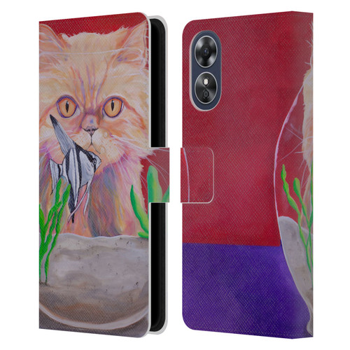 Jody Wright Dog And Cat Collection Infinite Possibilities Leather Book Wallet Case Cover For OPPO A17