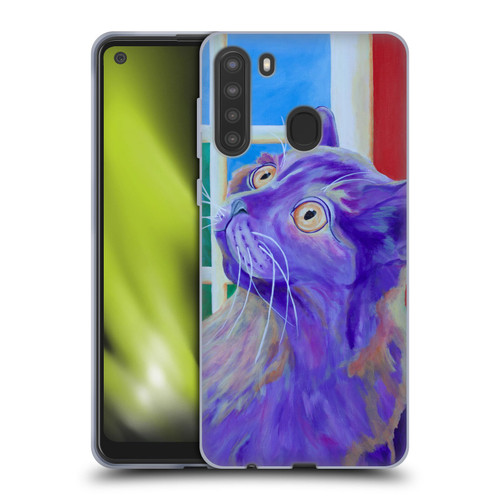 Jody Wright Dog And Cat Collection Just Outside The Window Soft Gel Case for Samsung Galaxy A21 (2020)