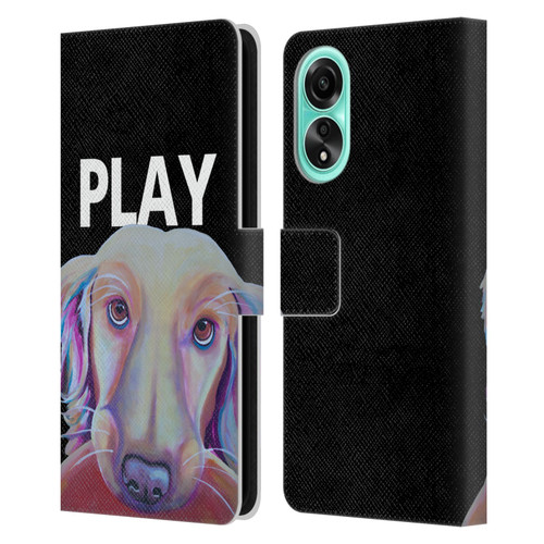 Jody Wright Dog And Cat Collection Playful Leather Book Wallet Case Cover For OPPO A78 4G