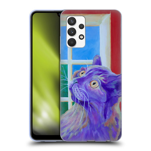 Jody Wright Dog And Cat Collection Just Outside The Window Soft Gel Case for Samsung Galaxy A32 (2021)